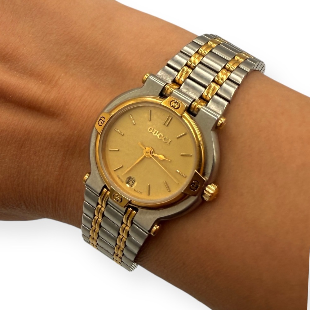 GUCCI 9000L Vintage Two-Tone Date Watch | COA Included - Picture 5 of 14